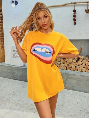قميص بنطالي مريح للنساء قميص من القطن الخالي