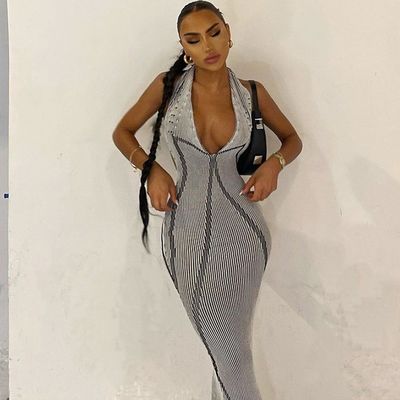 فستان مساء أنيق و مثير و نحيف و رقبة بدون ظهر فستان مساء