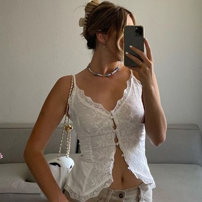 أزياء نسائية أمريكية (سبايس غير) رقيقة رقيقة سكسية قميص رقيقة V